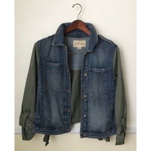 Pilcro and the Letterpress Denim/Army Green Jacket